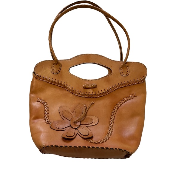 Patricia Nash Biadia Braided Flower Satchel Tan - Picture 10 of 16